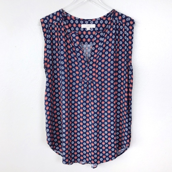 LOFT Tops - LOFT Printed Sleeveless Blouse L